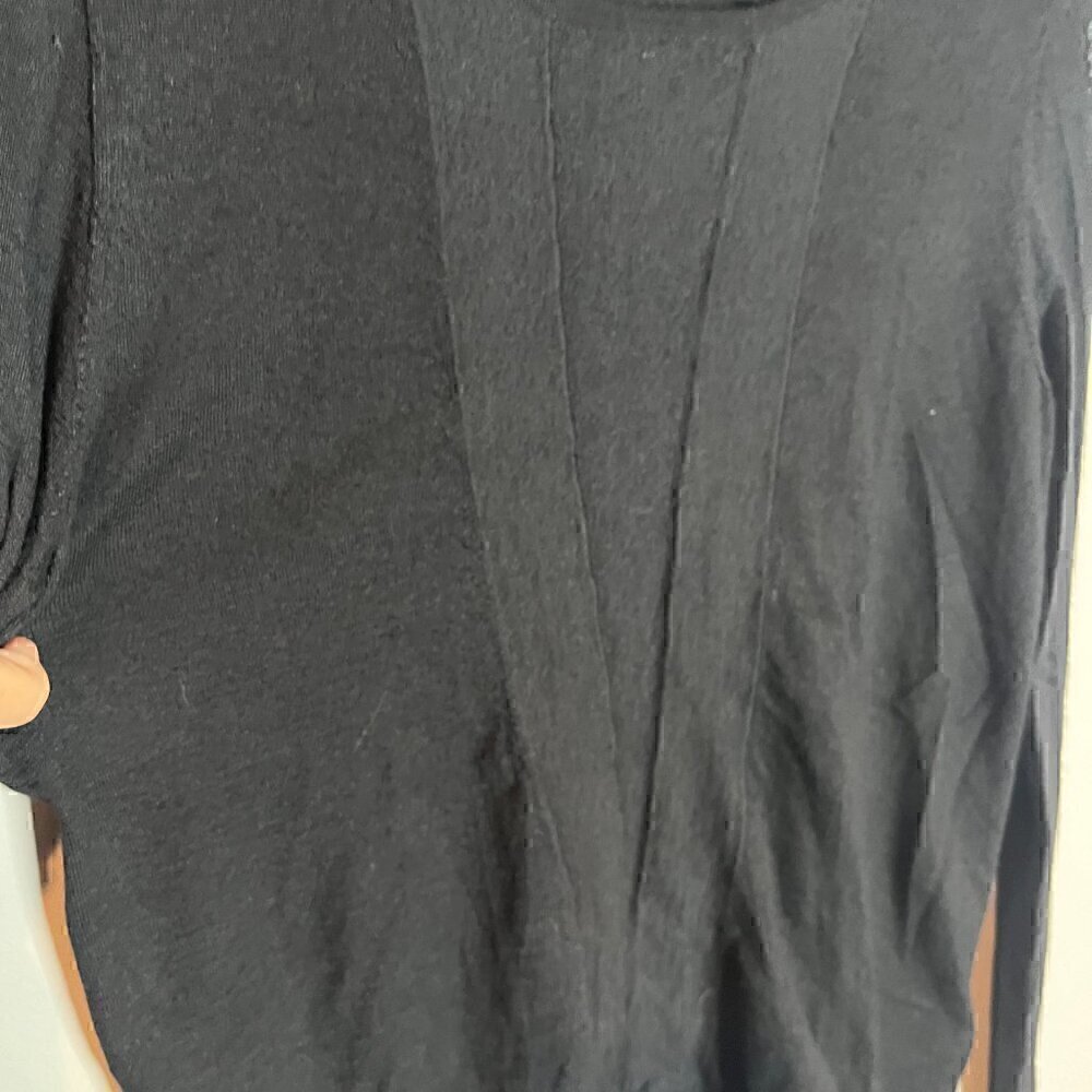 TSE Italian Yarn black mixed media cashmere sweater - Picture 3 of 7